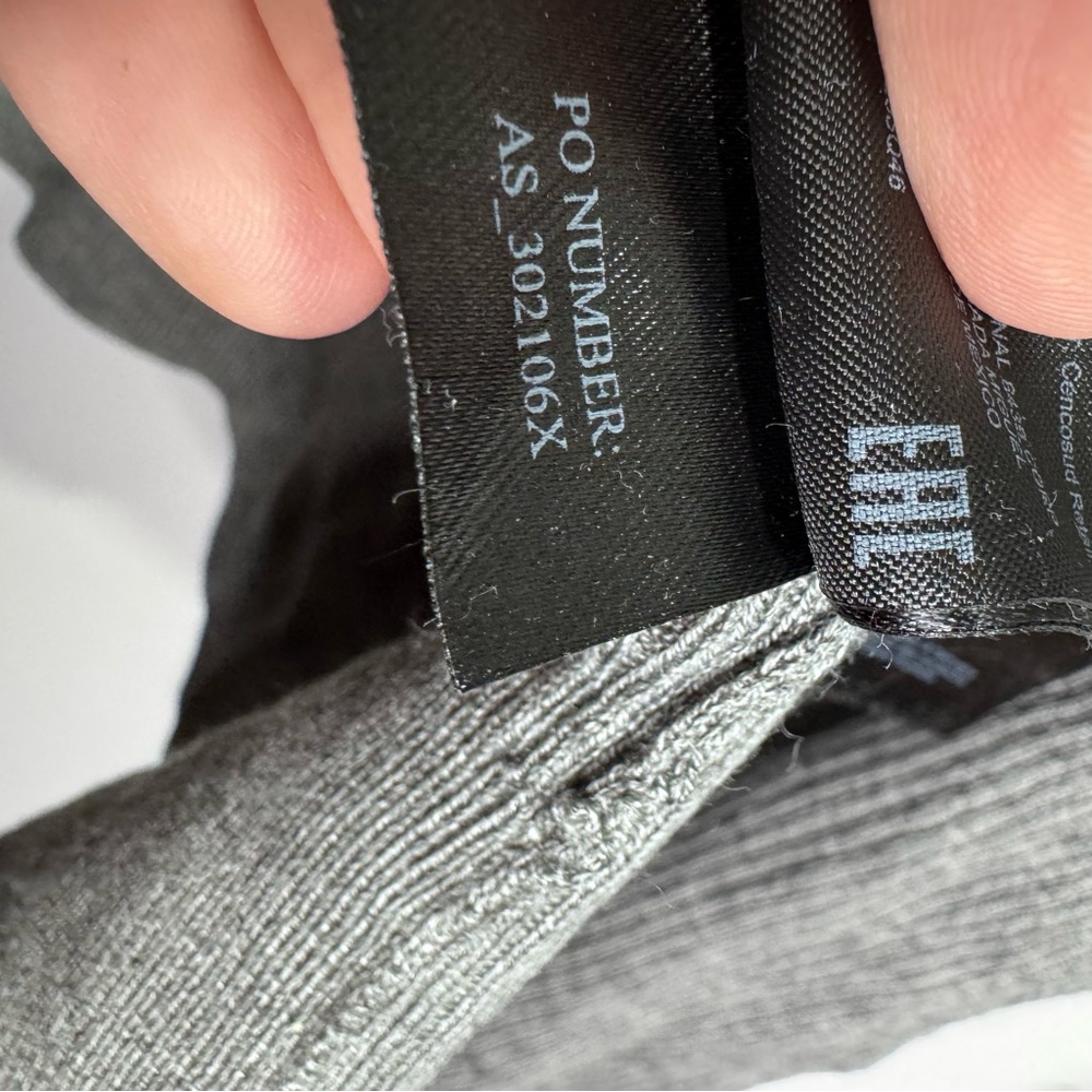 AllSaints Gray Ribbed Open Cardigan Sweater Lightweight Minimalist Large - Picture 6 of 8